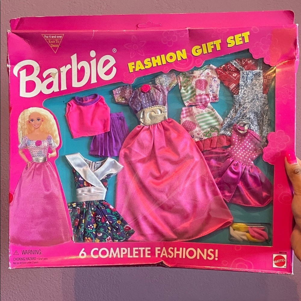 Vintage 90s Barbie Doll Fashion Gift Set 6 Outfits Formal and Casual Clothes